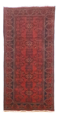 Alfombra de pasillo Alfombra afgana - Kunduz - 285 x 80 cm - rojo