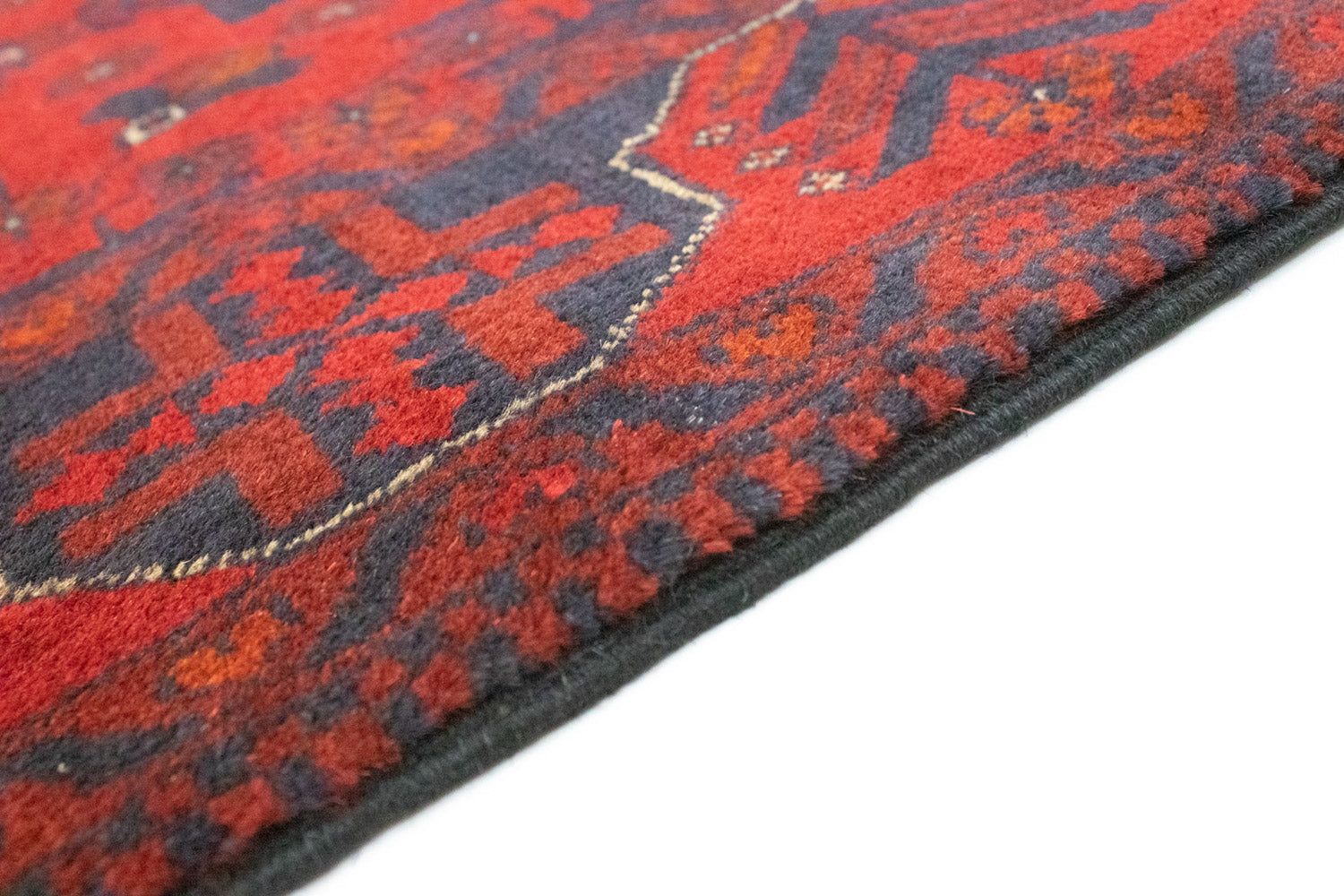 Alfombra de pasillo Alfombra afgana - Kunduz - 297 x 79 cm - rojo