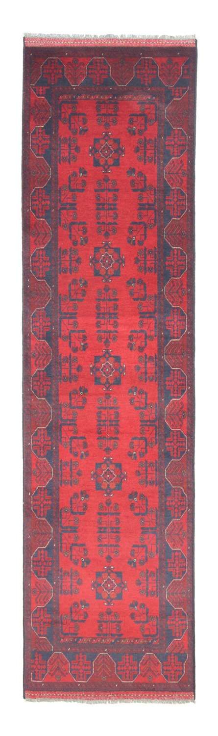 Alfombra de pasillo Alfombra afgana - Kunduz - 289 x 77 cm - rojo