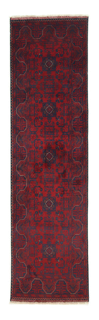 Alfombra de pasillo Alfombra afgana - Kunduz - 290 x 79 cm - rojo oscuro