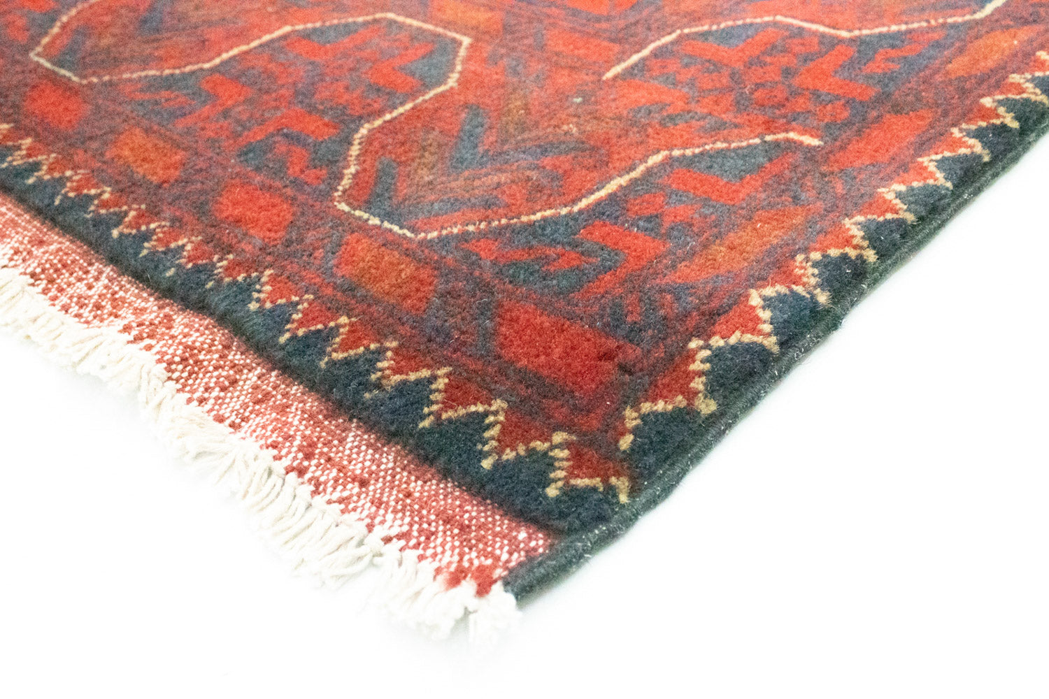 Alfombra de pasillo Alfombra afgana - Kunduz - 290 x 79 cm - rojo oscuro