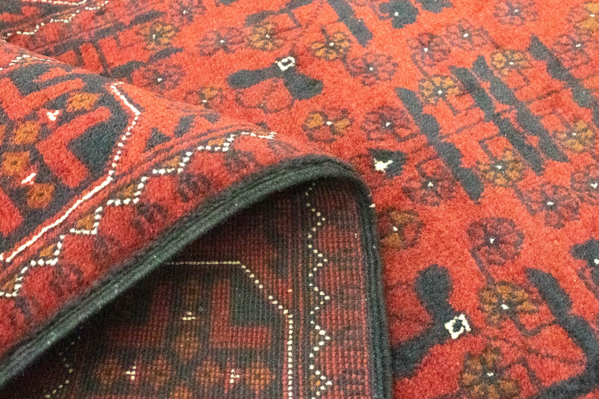 Alfombra de pasillo Alfombra afgana - Kunduz - 302 x 78 cm - rojo