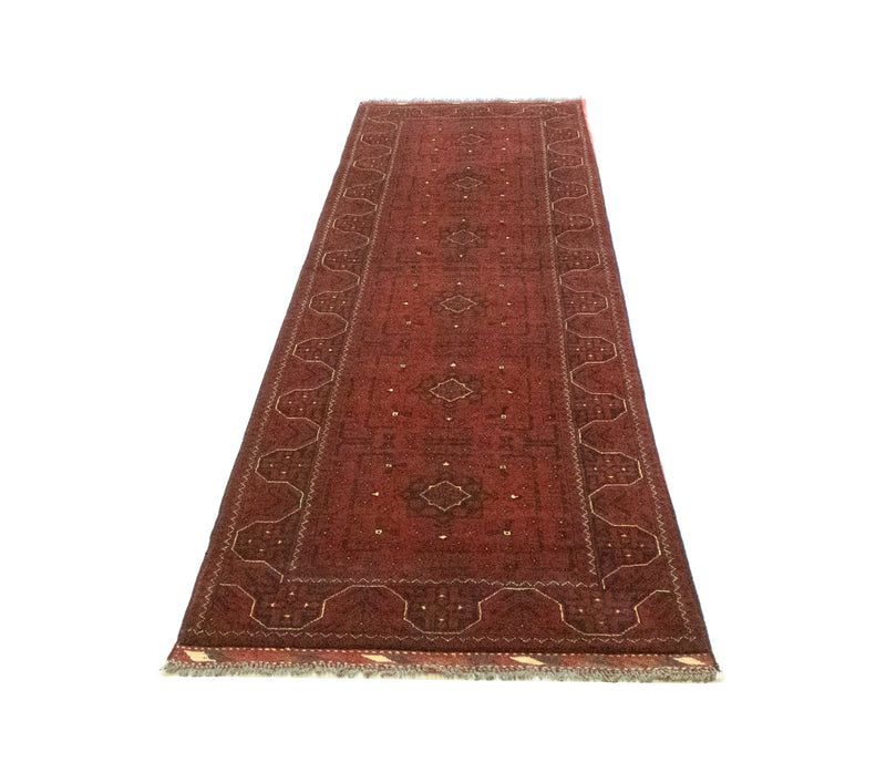 Alfombra de pasillo Alfombra afgana - Kunduz - 302 x 78 cm - rojo