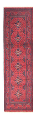 Alfombra de pasillo Alfombra afgana - Kunduz - 296 x 84 cm - rojo oscuro