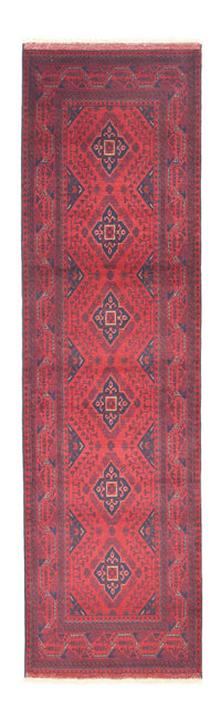 Alfombra de pasillo Alfombra afgana - Kunduz - 296 x 84 cm - rojo oscuro