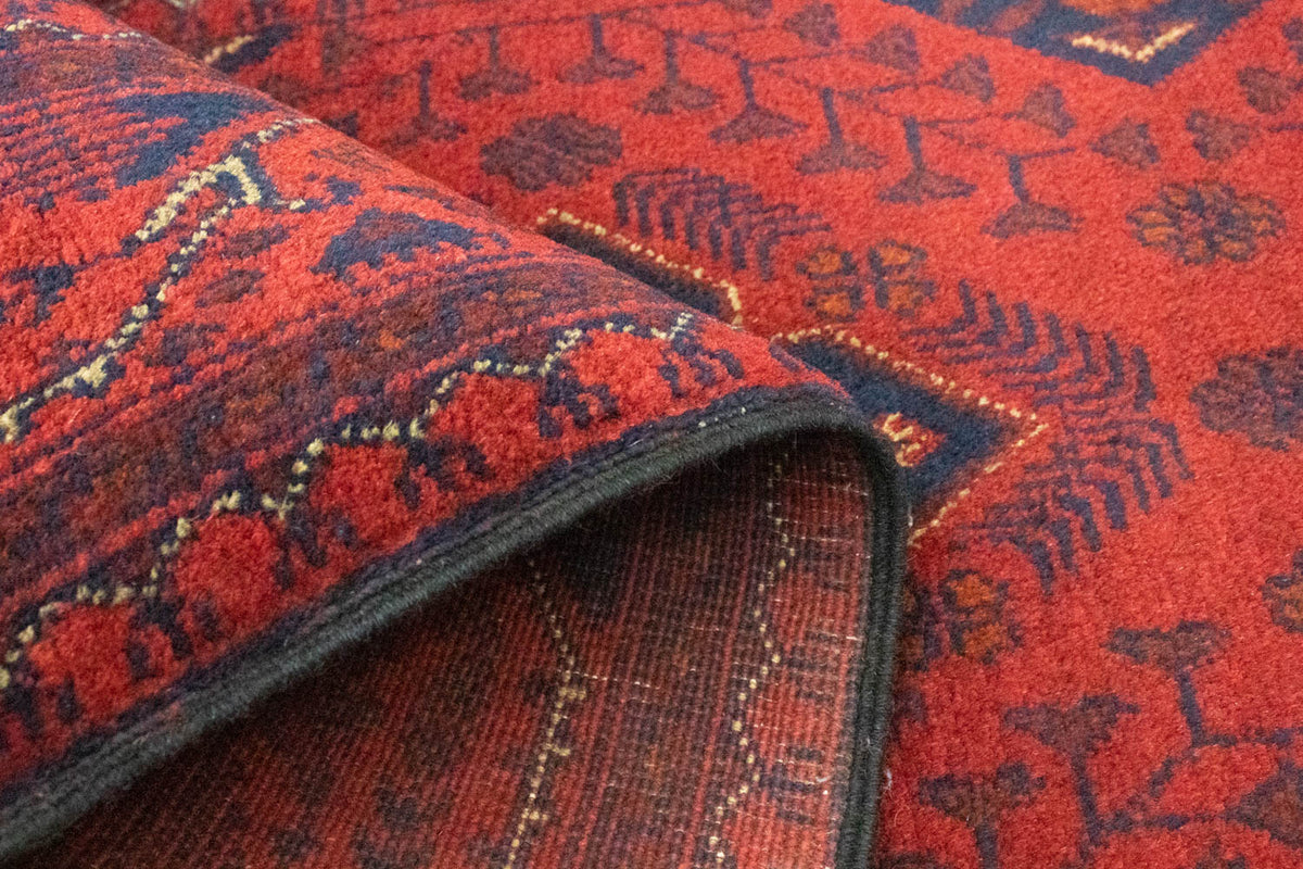 Alfombra de pasillo Alfombra afgana - Kunduz - 296 x 84 cm - rojo oscuro