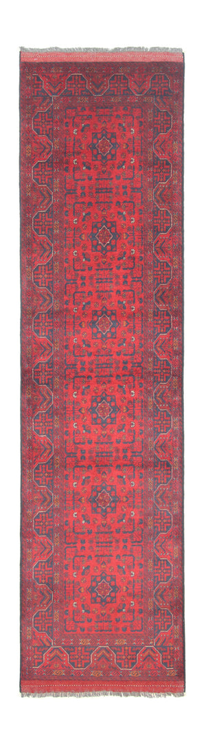Alfombra de pasillo Alfombra afgana - Kunduz - 297 x 74 cm - rojo
