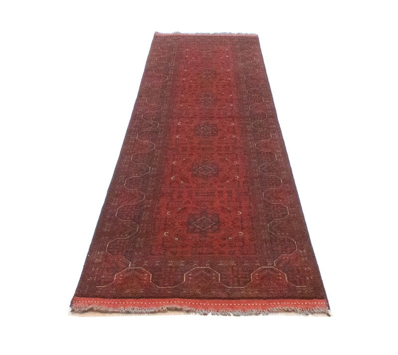 Alfombra de pasillo Alfombra afgana - Kunduz - 297 x 74 cm - rojo