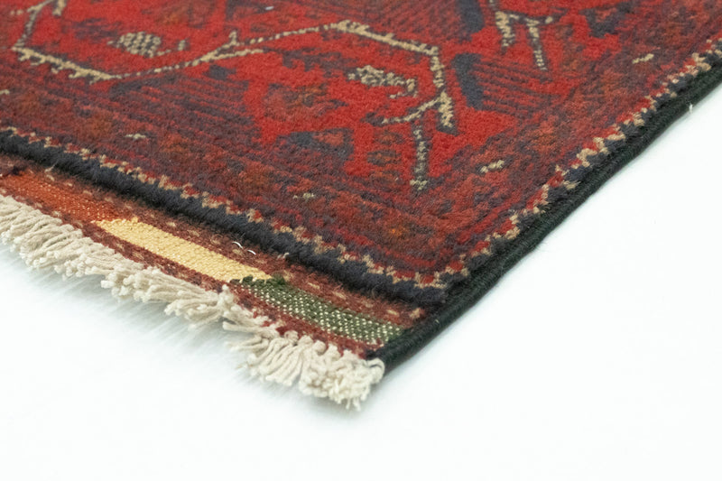 Alfombra afgana - Kunduz - 123 x 75 cm - rojo oscuro
