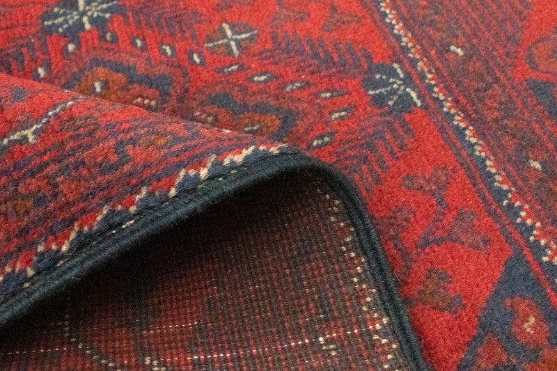 Alfombra afgana - Kunduz - 123 x 75 cm - rojo oscuro