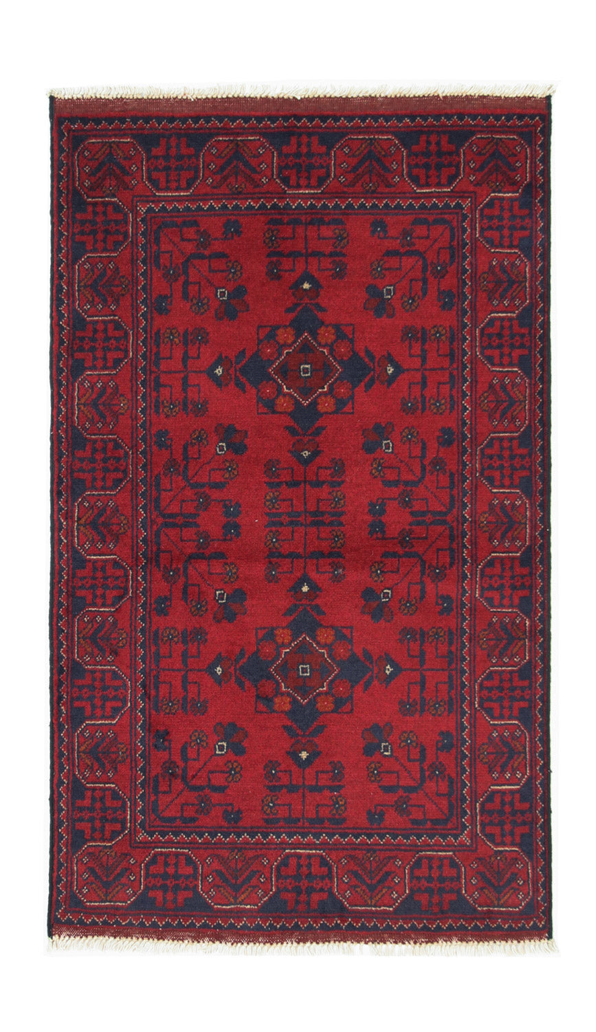 Alfombra afgana - Kunduz - 120 x 77 cm - azul oscuro