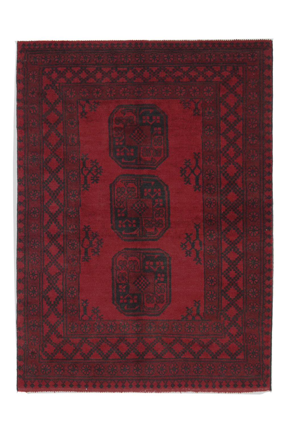 Alfombra afgana - Filpa - 139 x 102 cm - rojo