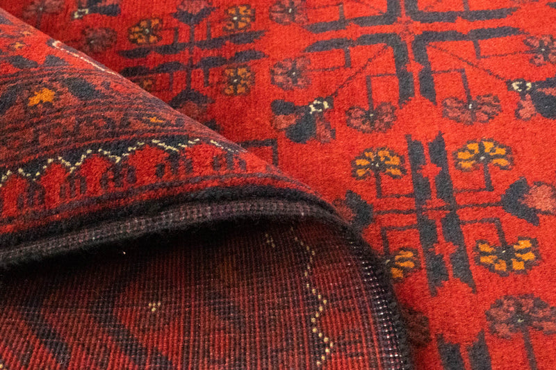 Alfombra afgana - Kunduz - 194 x 147 cm - rojo