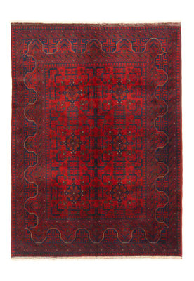 Alfombra afgana - Kunduz - 199 x 150 cm - rojo