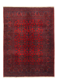 Alfombra afgana - Kunduz - 199 x 150 cm - rojo