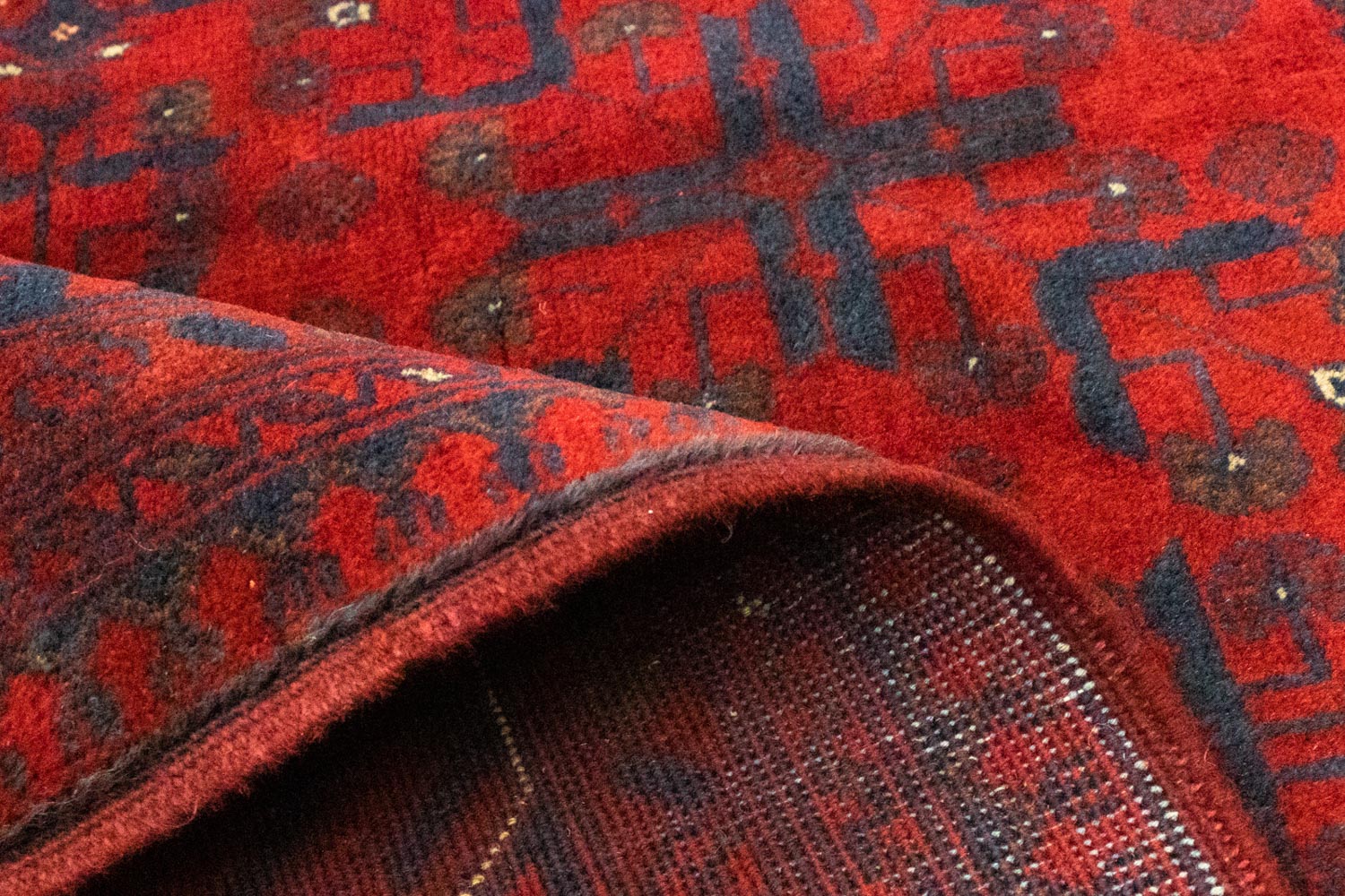 Alfombra afgana - Kunduz - 199 x 150 cm - rojo
