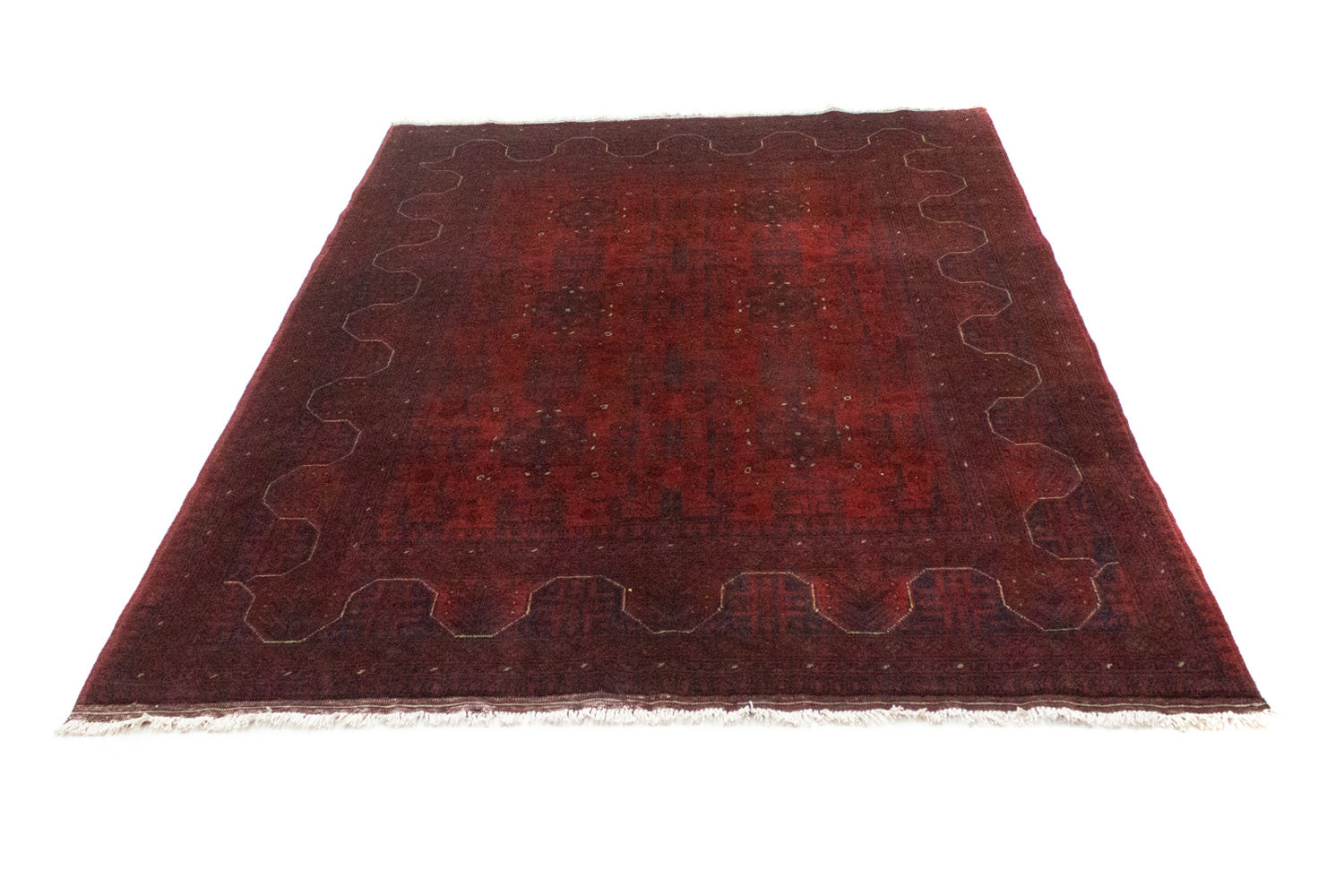 Alfombra afgana - Kunduz - 199 x 150 cm - rojo