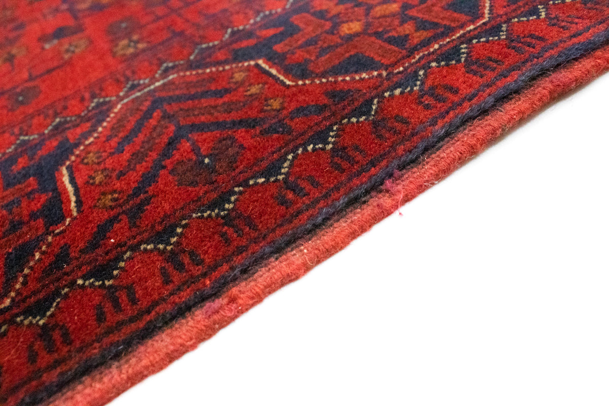 Alfombra afgana - Kunduz - 195 x 154 cm - rojo