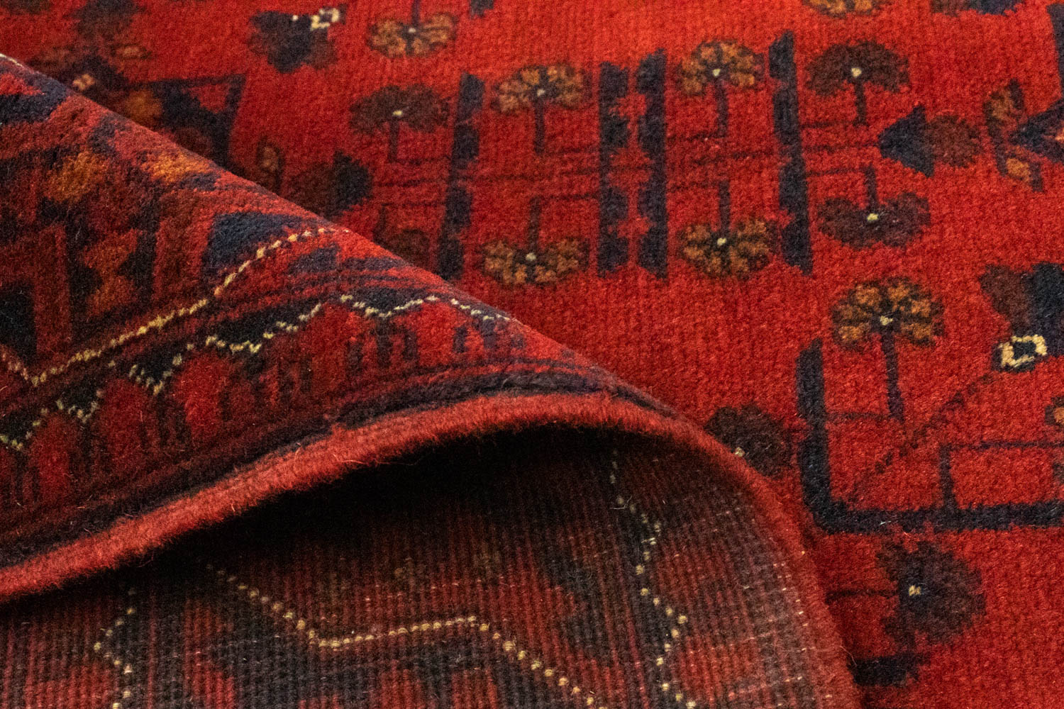 Alfombra afgana - Kunduz - 195 x 154 cm - rojo