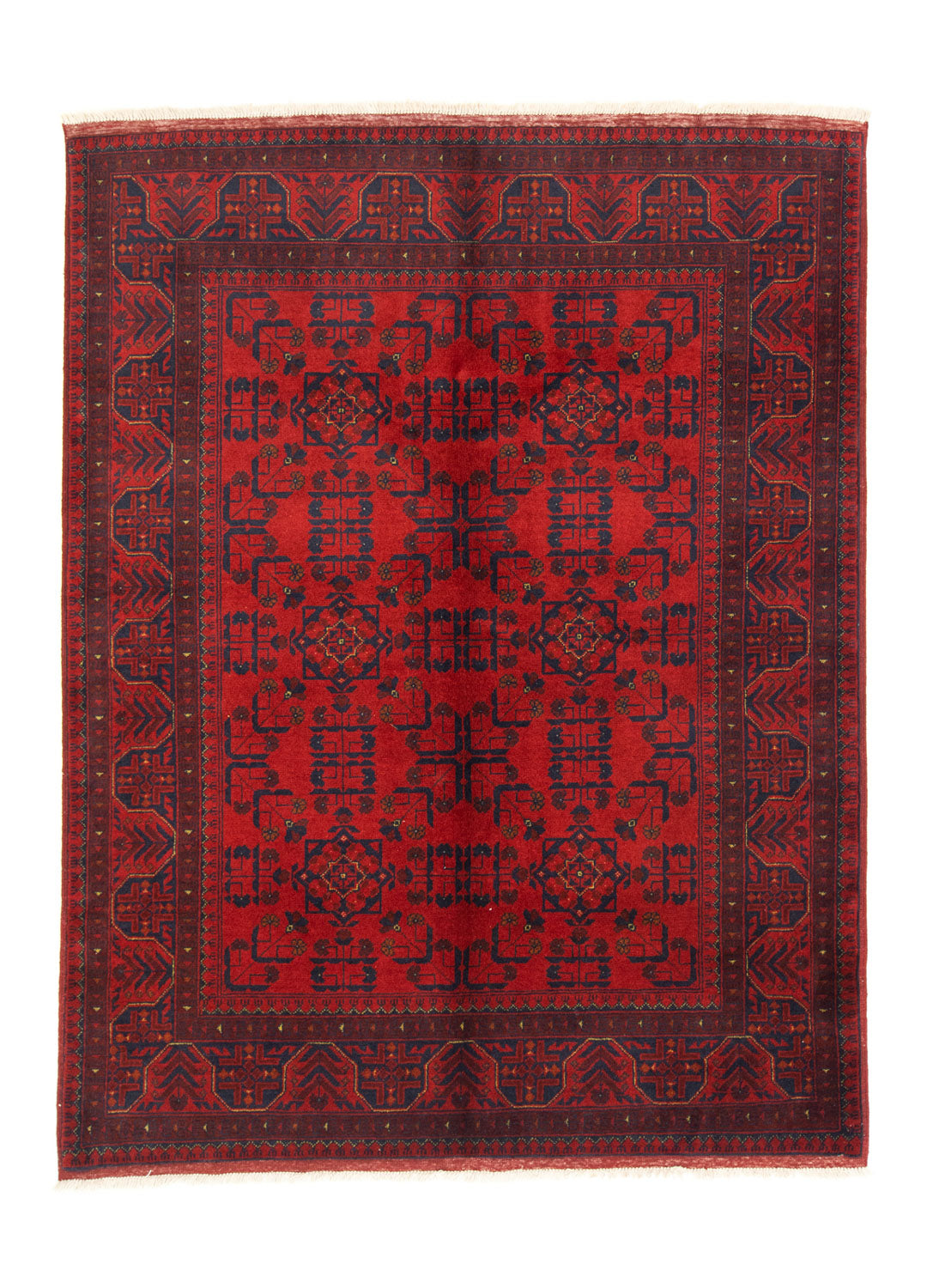 Alfombra afgana - Kunduz - 197 x 151 cm - rojo