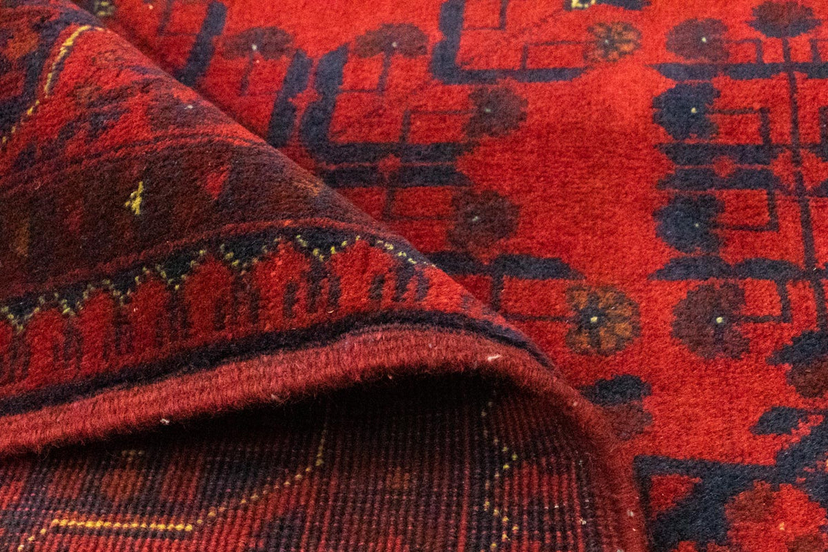 Alfombra afgana - Kunduz - 197 x 151 cm - rojo
