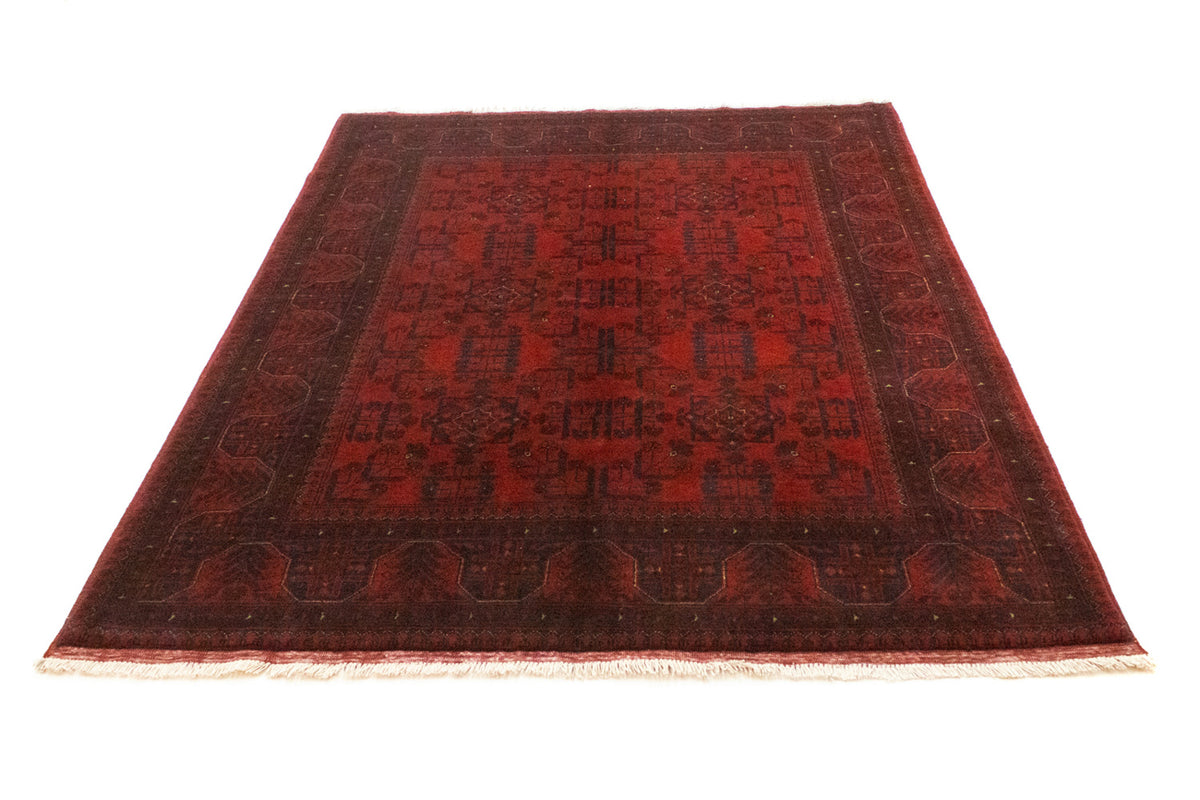 Alfombra afgana - Kunduz - 197 x 151 cm - rojo