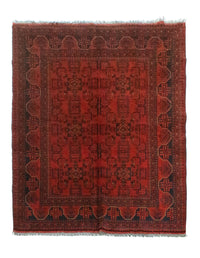 Alfombra afgana - Kunduz - 193 x 151 cm - rojo