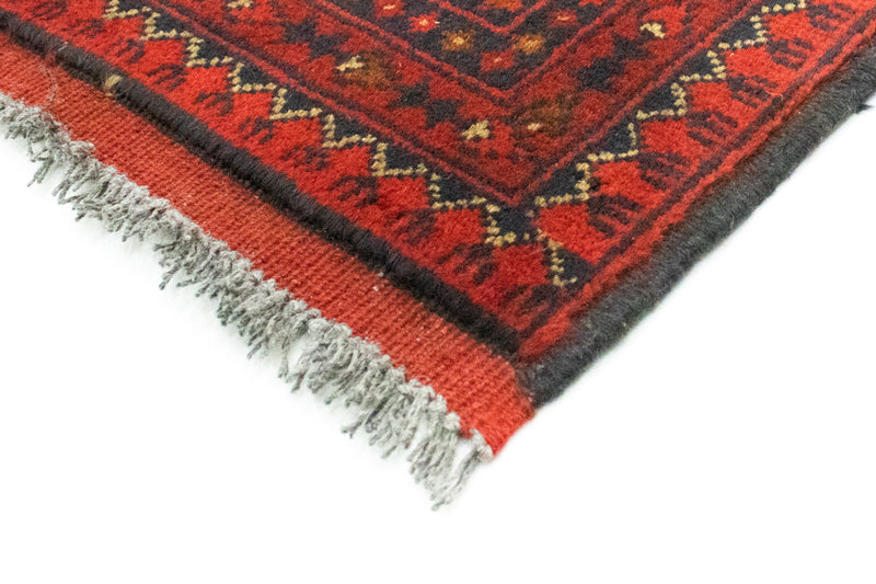 Alfombra afgana - Kunduz - 193 x 151 cm - rojo