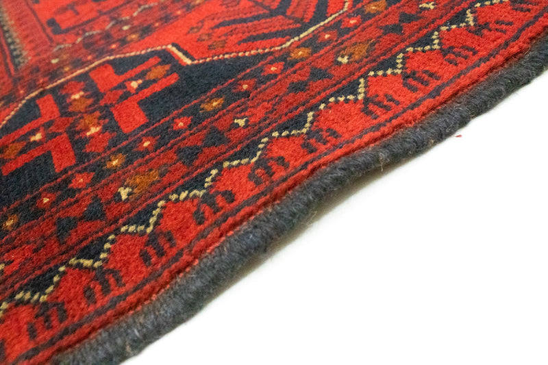 Alfombra afgana - Kunduz - 193 x 151 cm - rojo