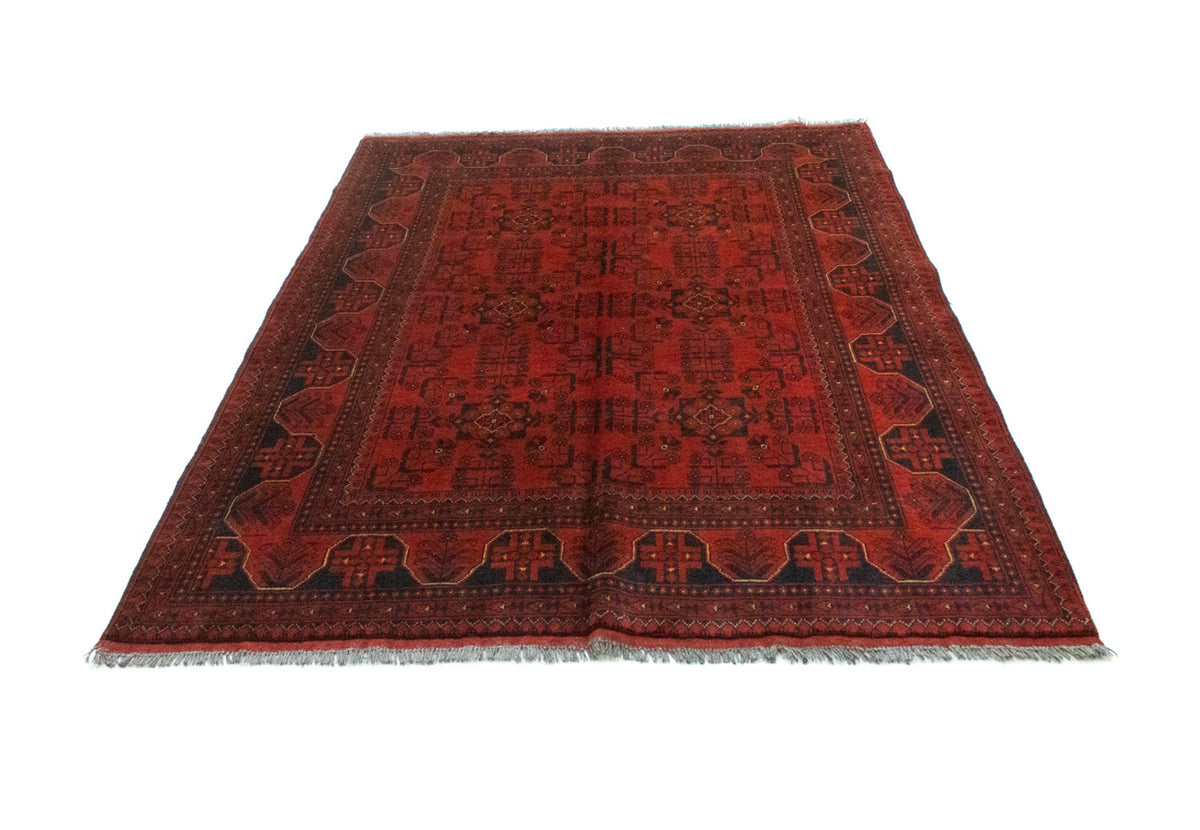 Alfombra afgana - Kunduz - 193 x 151 cm - rojo