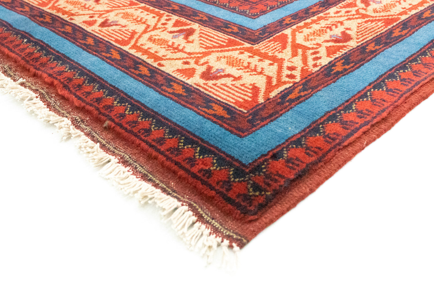 Alfombra afgana - Kunduz - 200 x 151 cm - rojo