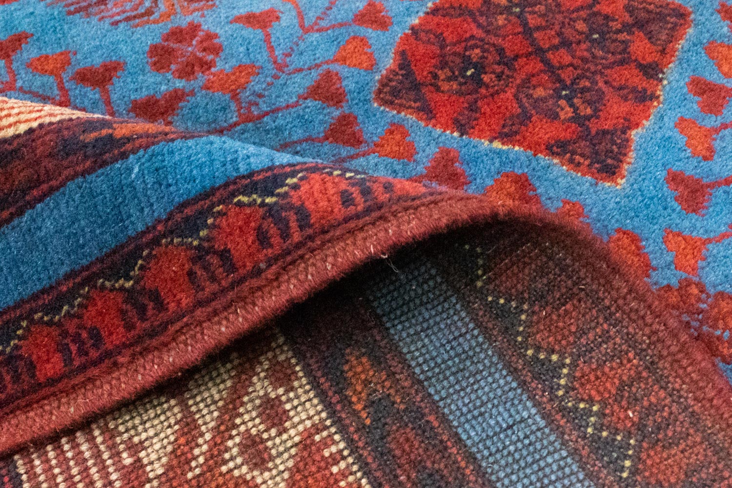 Alfombra afgana - Kunduz - 200 x 151 cm - rojo