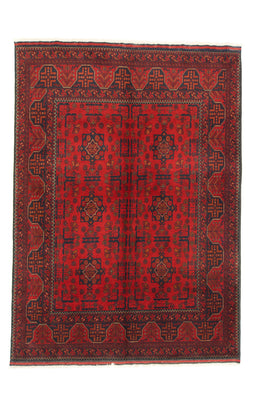 Alfombra afgana - Kunduz - 195 x 155 cm - rojo