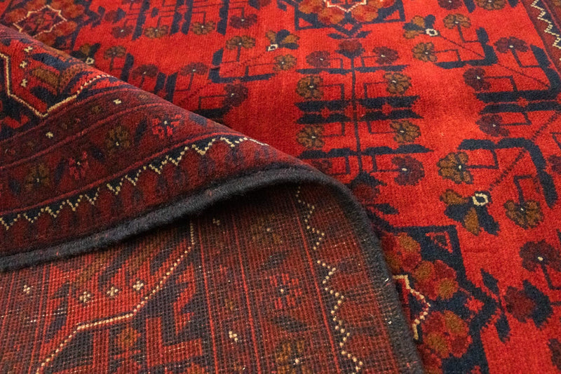 Alfombra afgana - Kunduz - 195 x 155 cm - rojo