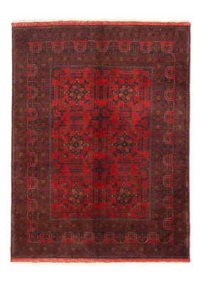 Alfombra afgana - Kunduz - 196 x 151 cm - rojo