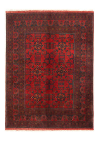 Alfombra afgana - Kunduz - 196 x 151 cm - rojo