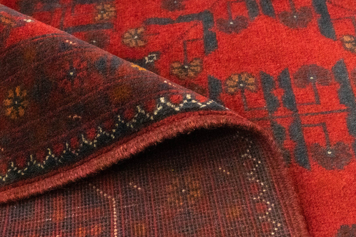 Alfombra afgana - Kunduz - 196 x 151 cm - rojo