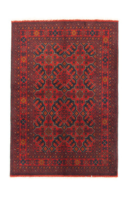 Alfombra afgana - Kunduz - 146 x 99 cm - rojo