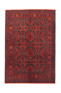 Alfombra afgana - Kunduz - 146 x 99 cm - rojo