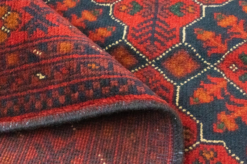 Alfombra afgana - Kunduz - 146 x 99 cm - rojo