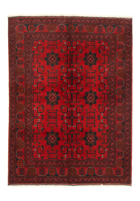 Alfombra afgana - Kunduz - 197 x 149 cm - rojo