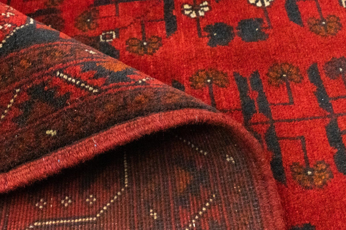 Alfombra afgana - Kunduz - 197 x 149 cm - rojo