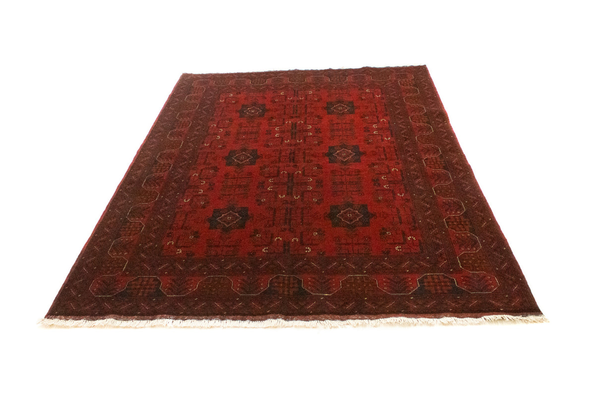 Alfombra afgana - Kunduz - 197 x 149 cm - rojo