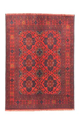 Alfombra afgana - Kunduz - 142 x 103 cm - rojo