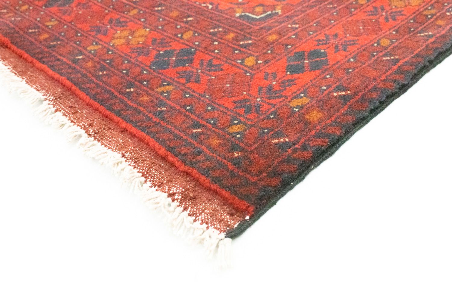 Alfombra afgana - Kunduz - 142 x 103 cm - rojo