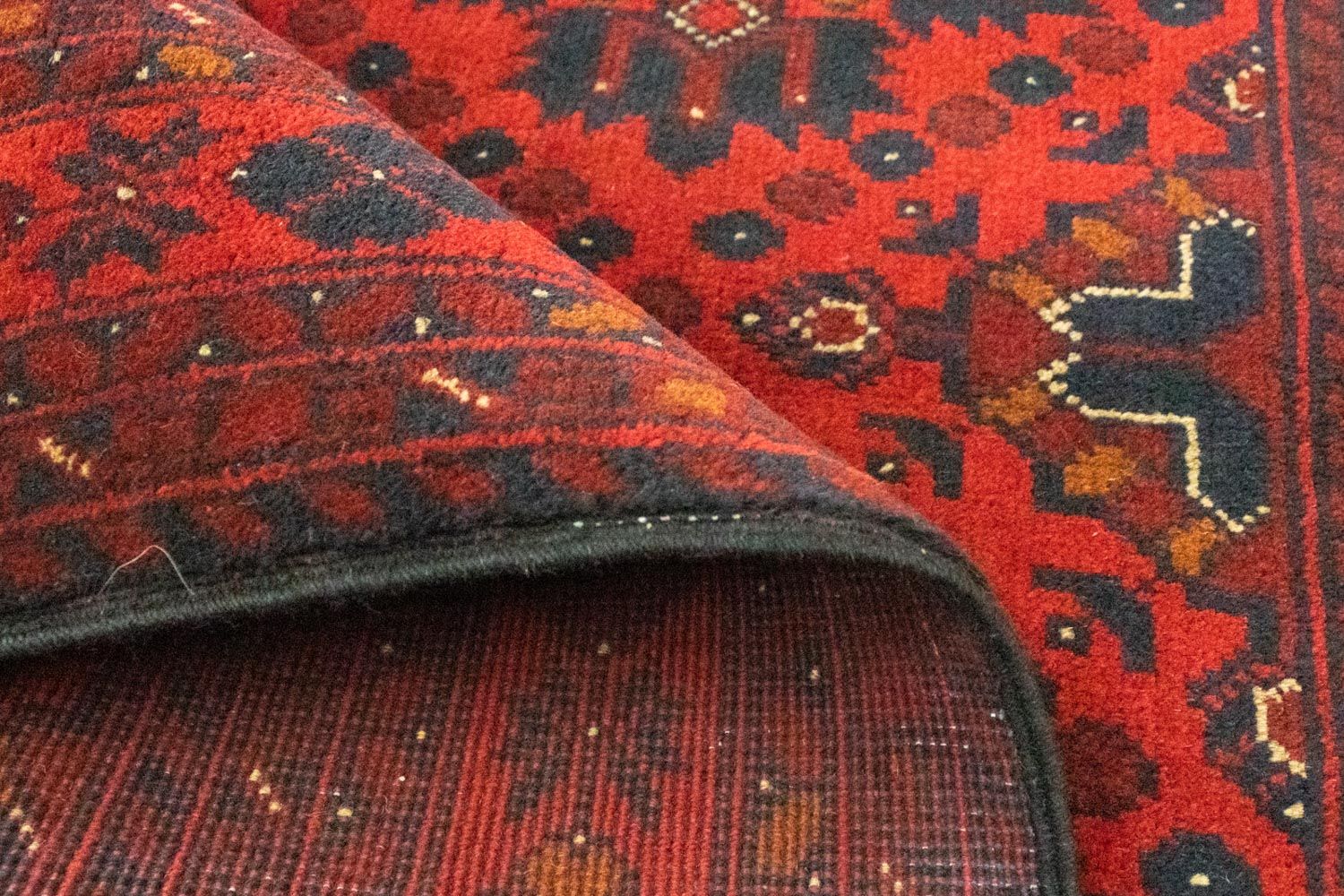 Alfombra afgana - Kunduz - 142 x 103 cm - rojo