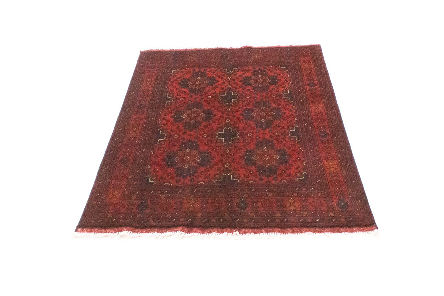 Alfombra afgana - Kunduz - 142 x 103 cm - rojo