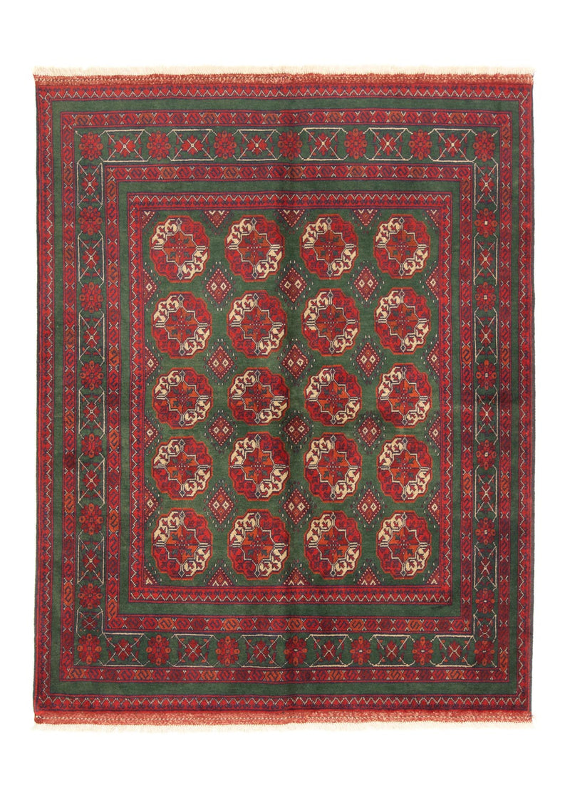 Alfombra afgana - Kunduz - 190 x 150 cm - rojo