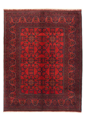 Alfombra afgana - Kunduz - 206 x 149 cm - rojo
