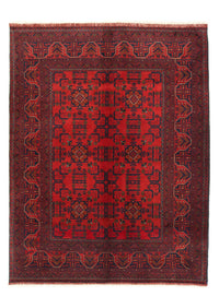 Alfombra afgana - Kunduz - 206 x 149 cm - rojo